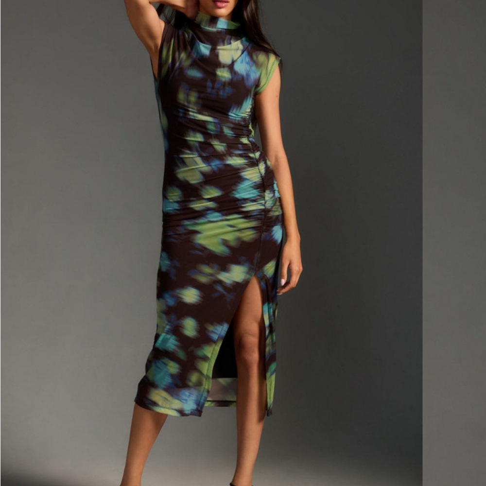 Anthropologie Maya Ruched Midi Dress